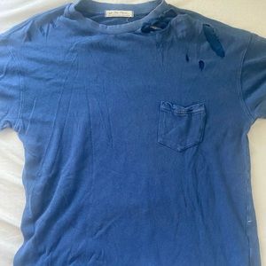NWOT “We the Free” Free People distressed blue tee shirt - Size XS